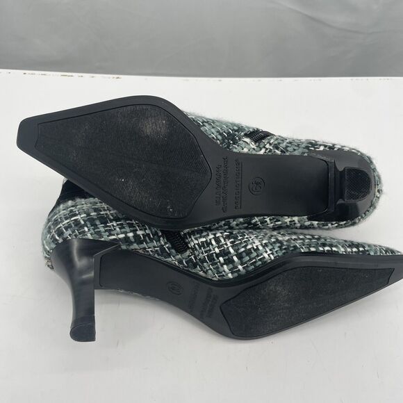 PREDICTIONS Size 6.5 Ankle Boots Fabric Black Gray Pointed Toe Booties Women's - Picture 6 of 9